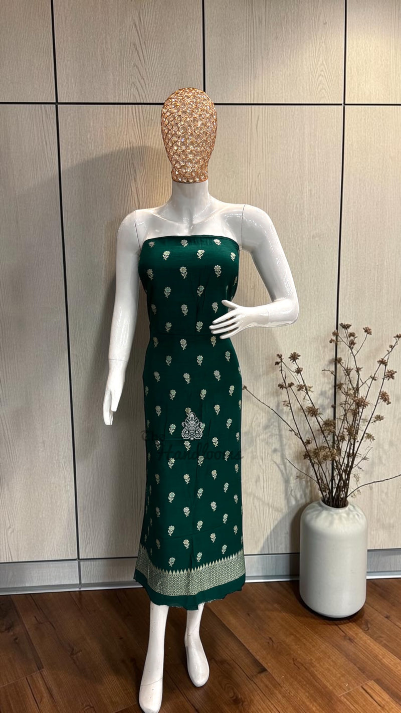 Pure Moonga Georgette Banarasi Dress Material
