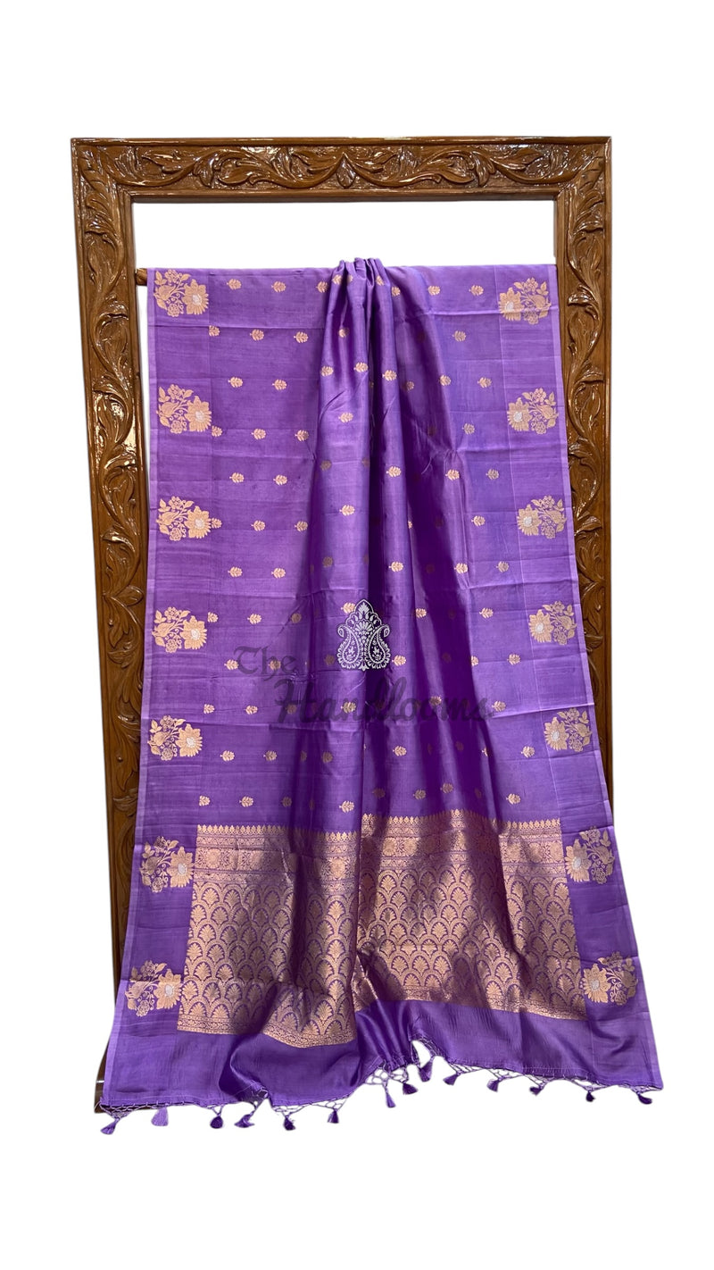 Pure Mango Silk Banarasi Handloom Saree - All Over Kadua Motifs