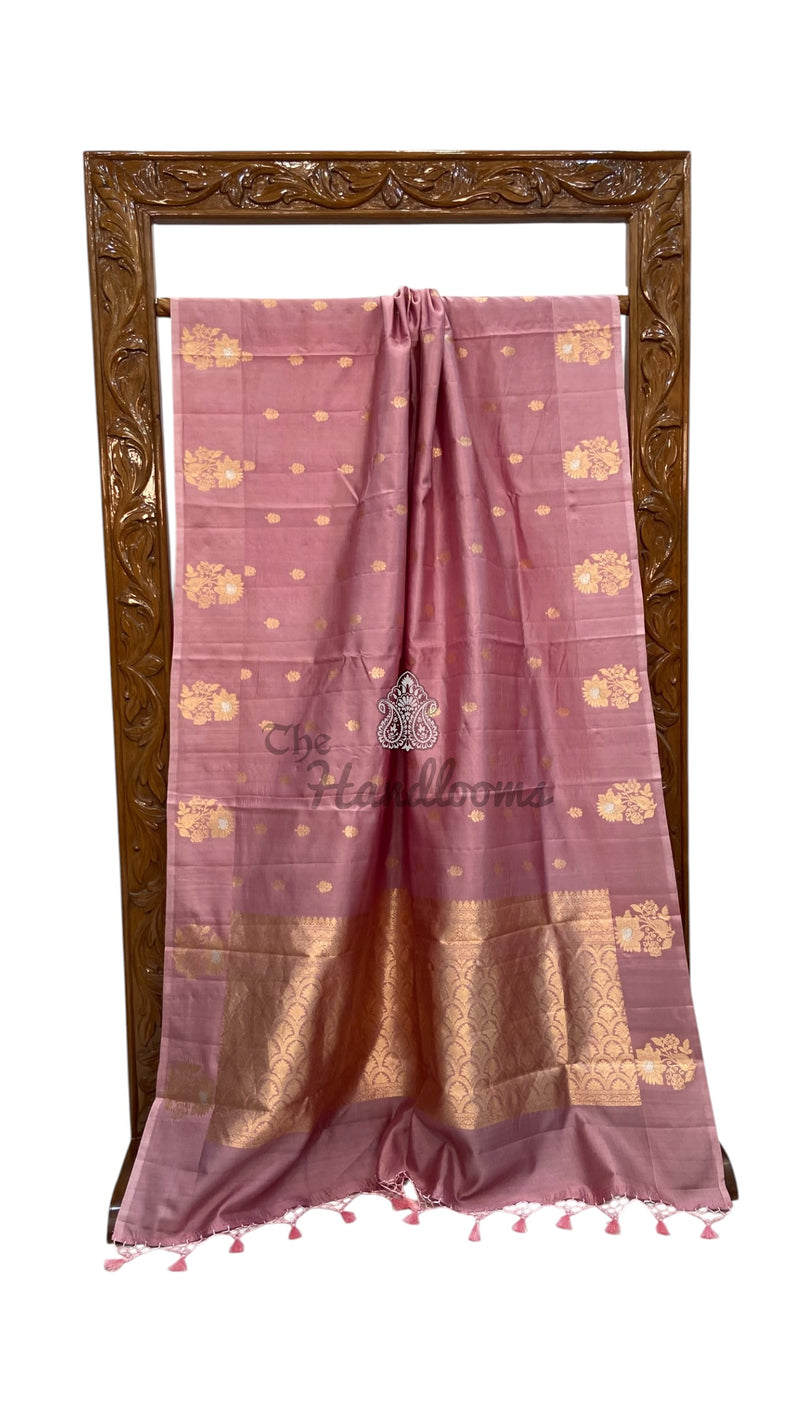 Pure Mango Silk Banarasi Handloom Saree - All Over Kadua Motifs
