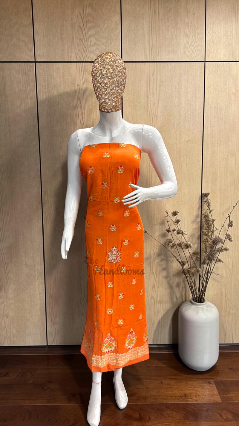Pure Moonga Georgette Banarasi Dress Material
