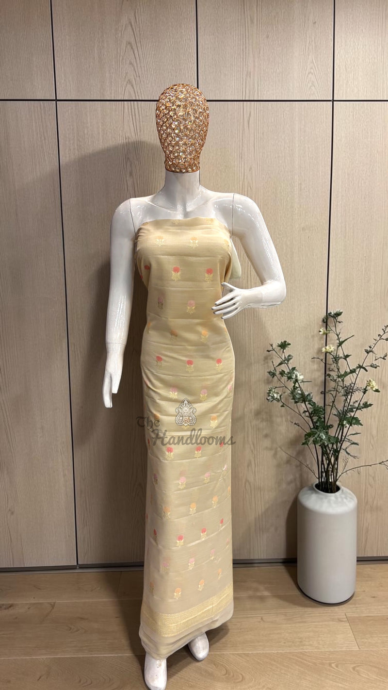 Pure Moonga Georgette Banarasi Dress Material
