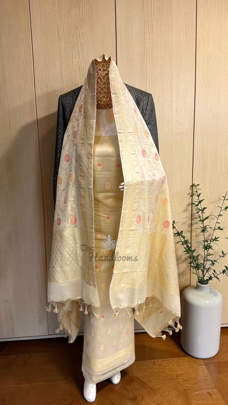 Pure Moonga Georgette Banarasi Dress Material