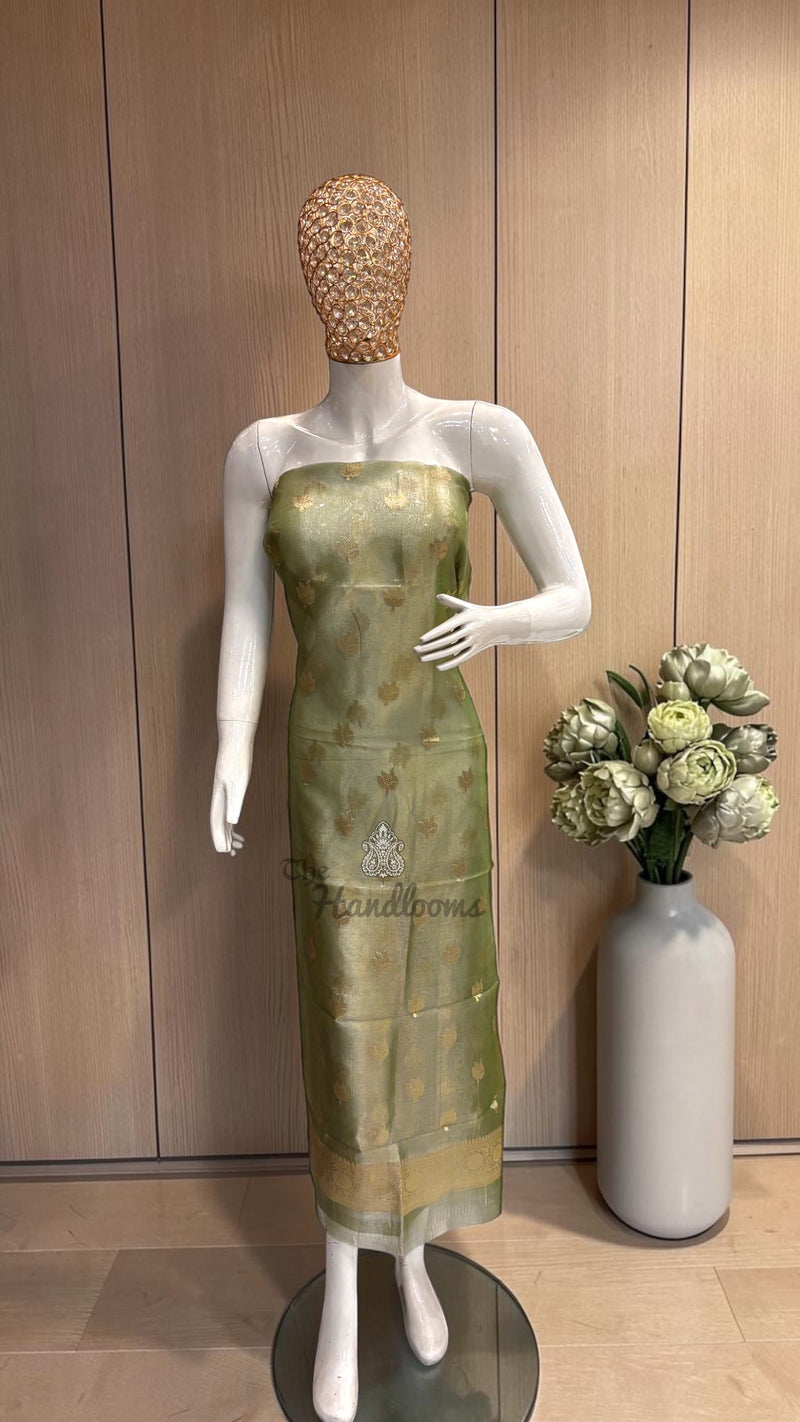 Pure Kora Tissue Handloom Banarasi Dress material