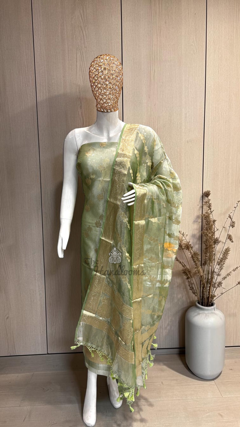 Pure Kora Tissue Handloom Banarasi Dress material