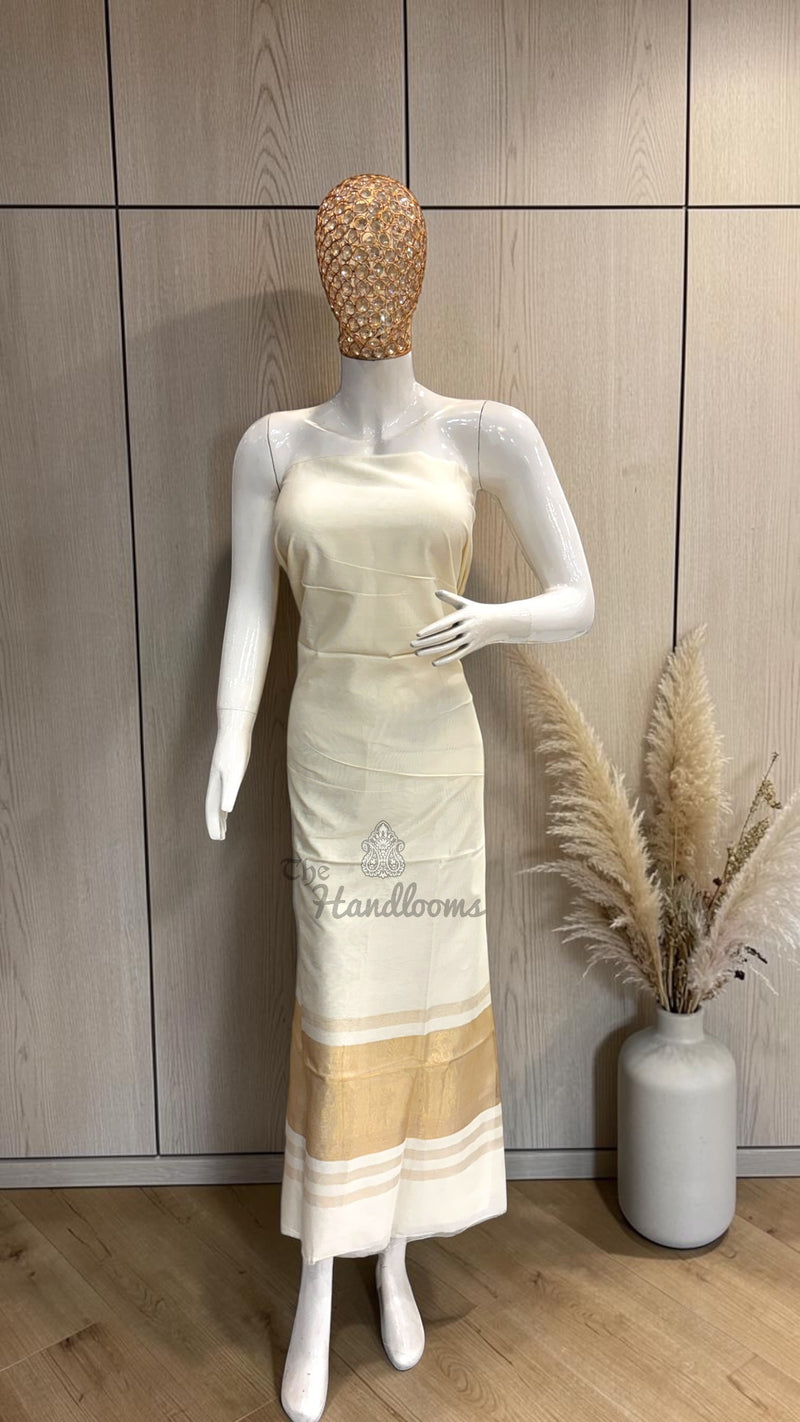 Pure Chanderi Cotton Banarasi Dress Material