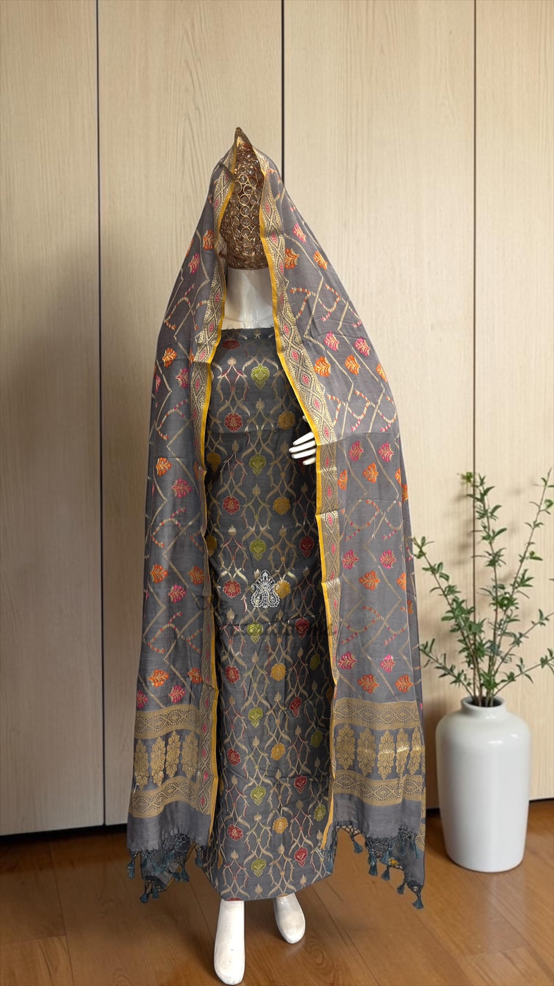 Pure Moonga Georgette Banarasi Dress Material