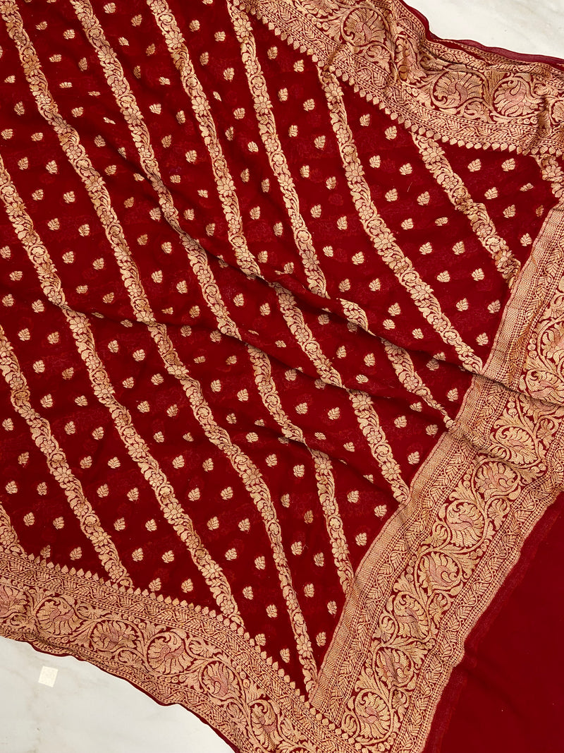 Pure Chiffon Khaddi Banarasi Dupatta - The Handlooms