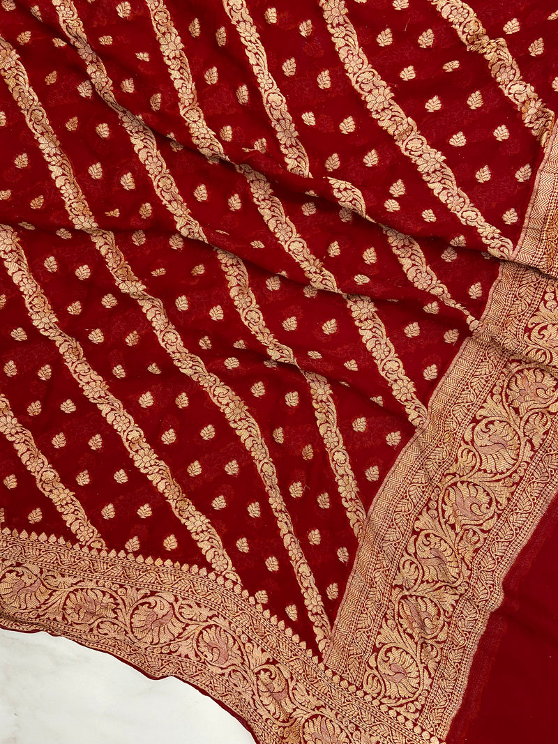 Pure Chiffon Khaddi Banarasi Dupatta - The Handlooms