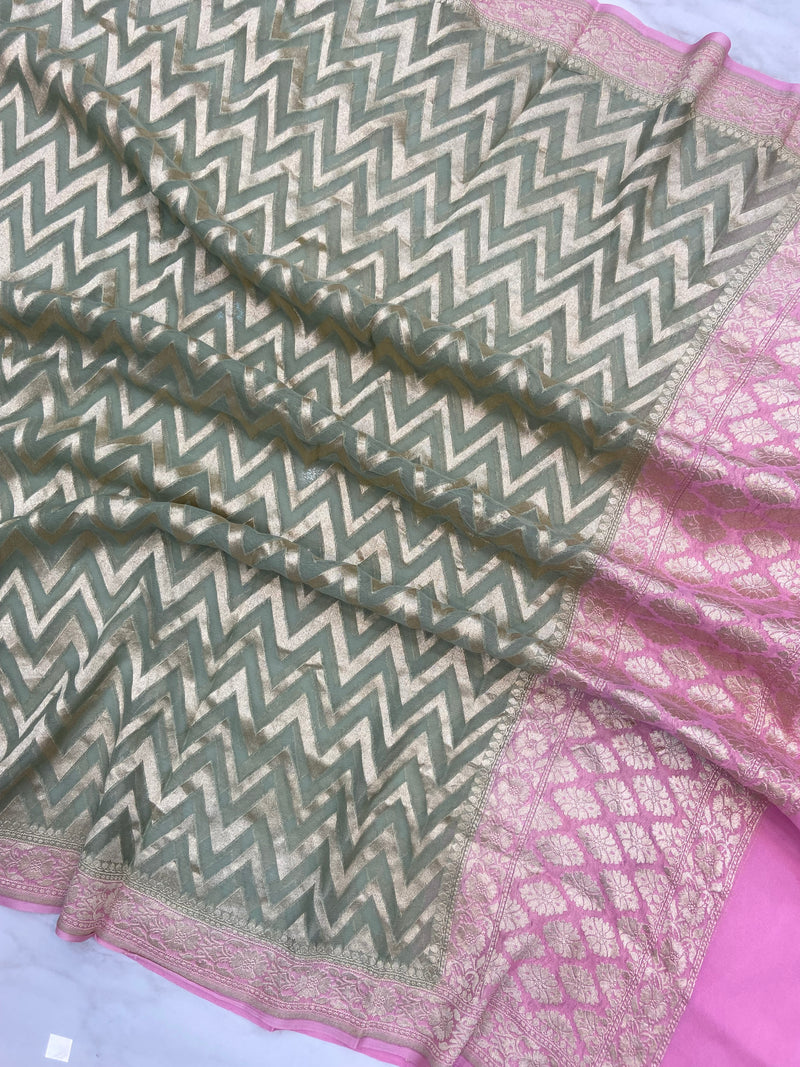 Pure Khaddi Georgette Handloom Dupatta - The Handlooms