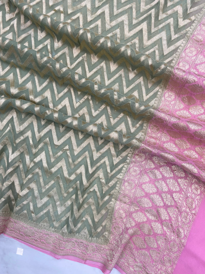 Pure Khaddi Georgette Handloom Dupatta - The Handlooms