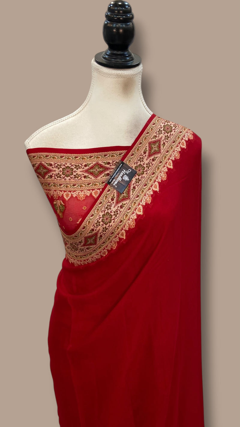 Pure Chiffon Khaddi Banarasi Saree