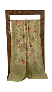 Pure Georgette Handloom Banarasi Saree - Chikanka With Digital Print - The Handlooms