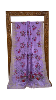 Pure Georgette Handloom Banarasi Saree - Chikanka With Digital Print - The Handlooms