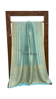 Pure Khaddi Georgette Handloom Banarasi Saree - Water Zari With Meenakari - The Handlooms