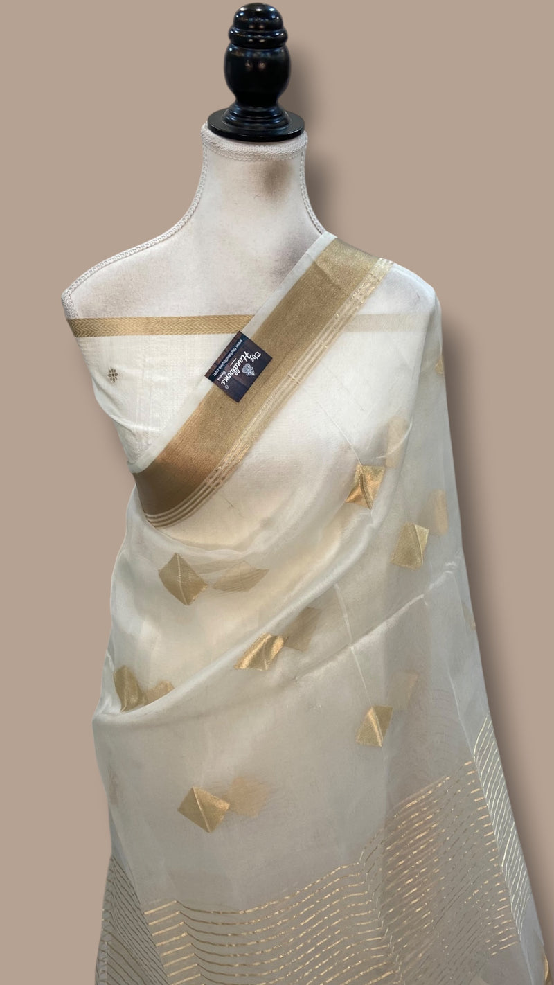 Pure Kora Handloom Banarasi Saree