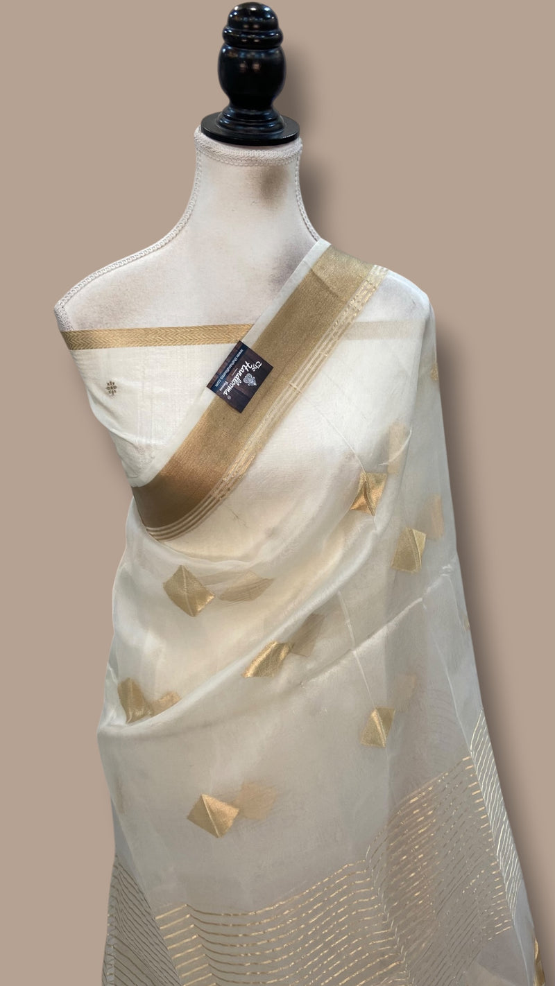 Pure Kora Handloom Banarasi Saree