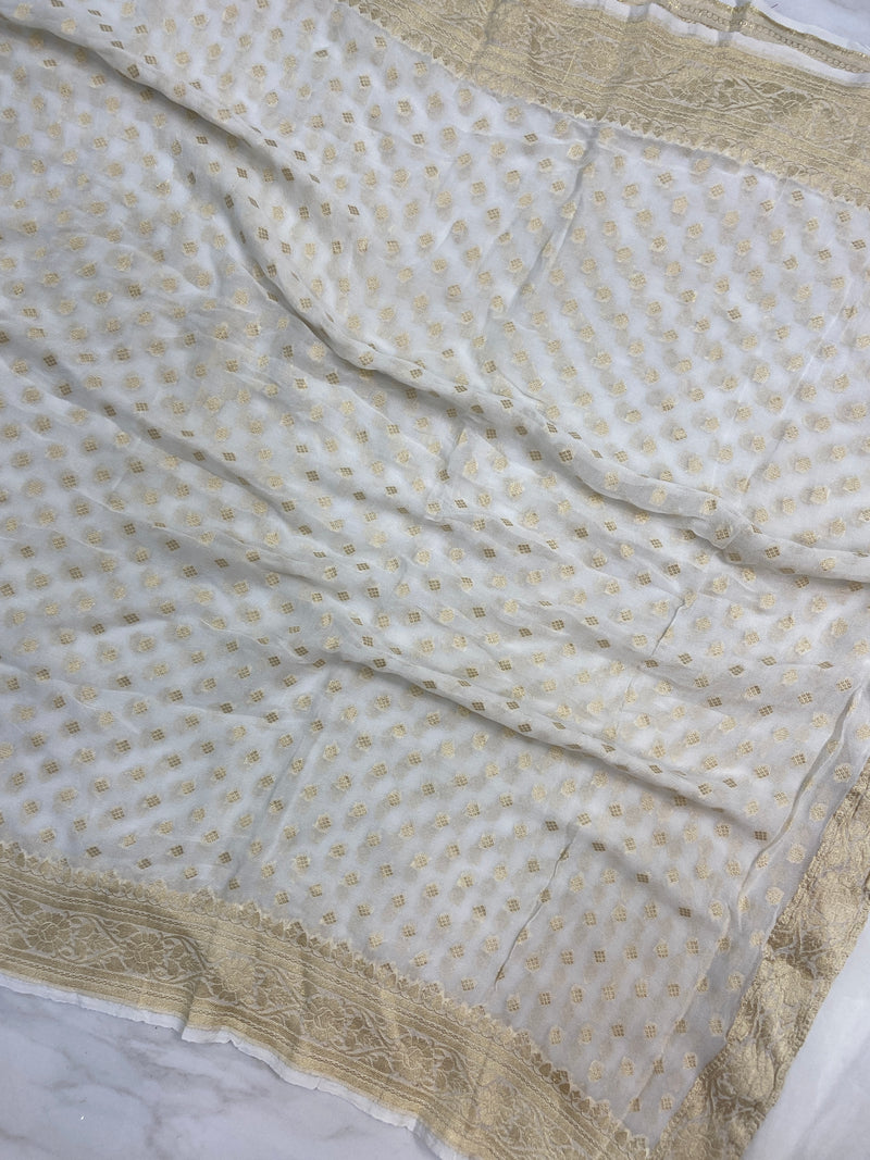 Pure Khaddi Georgette Handloom Dupatta - The Handlooms