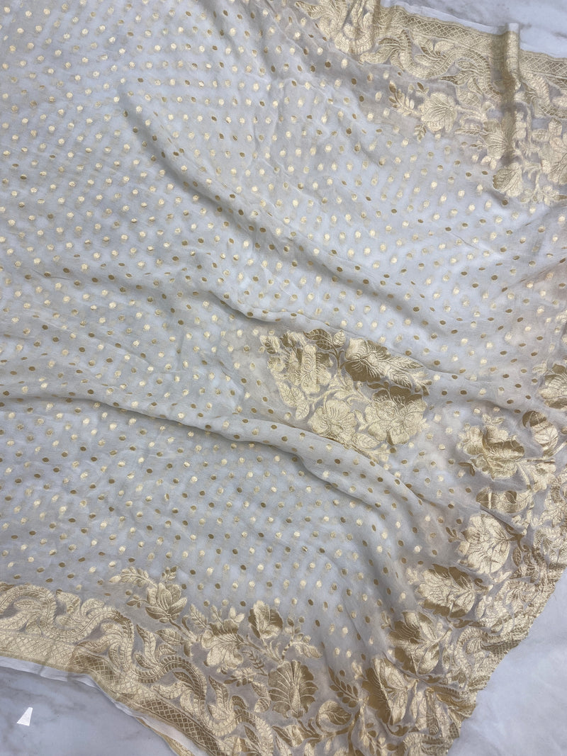 Pure Khaddi Georgette Handloom Dupatta - The Handlooms