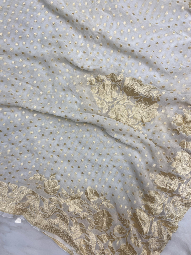 Pure Khaddi Georgette Handloom Dupatta - The Handlooms