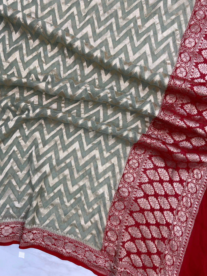 Pure Khaddi Georgette Handloom Dupatta - The Handlooms