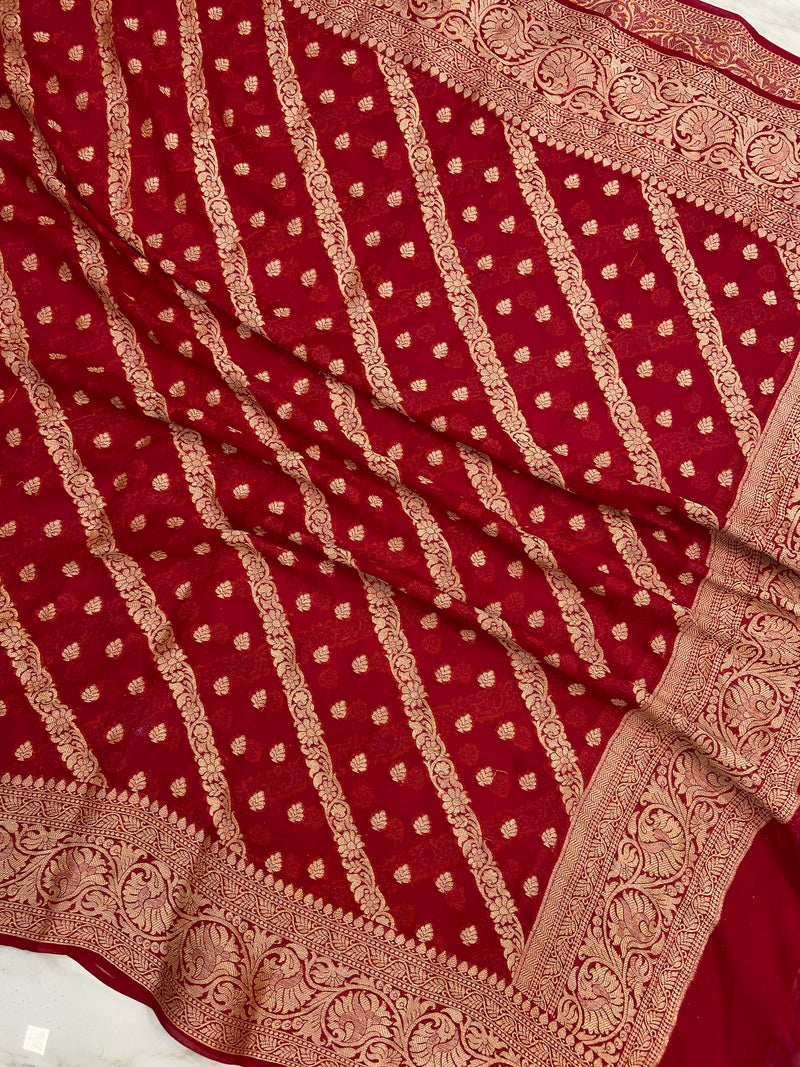 Pure Chiffon Khaddi Banarasi Dupatta - The Handlooms