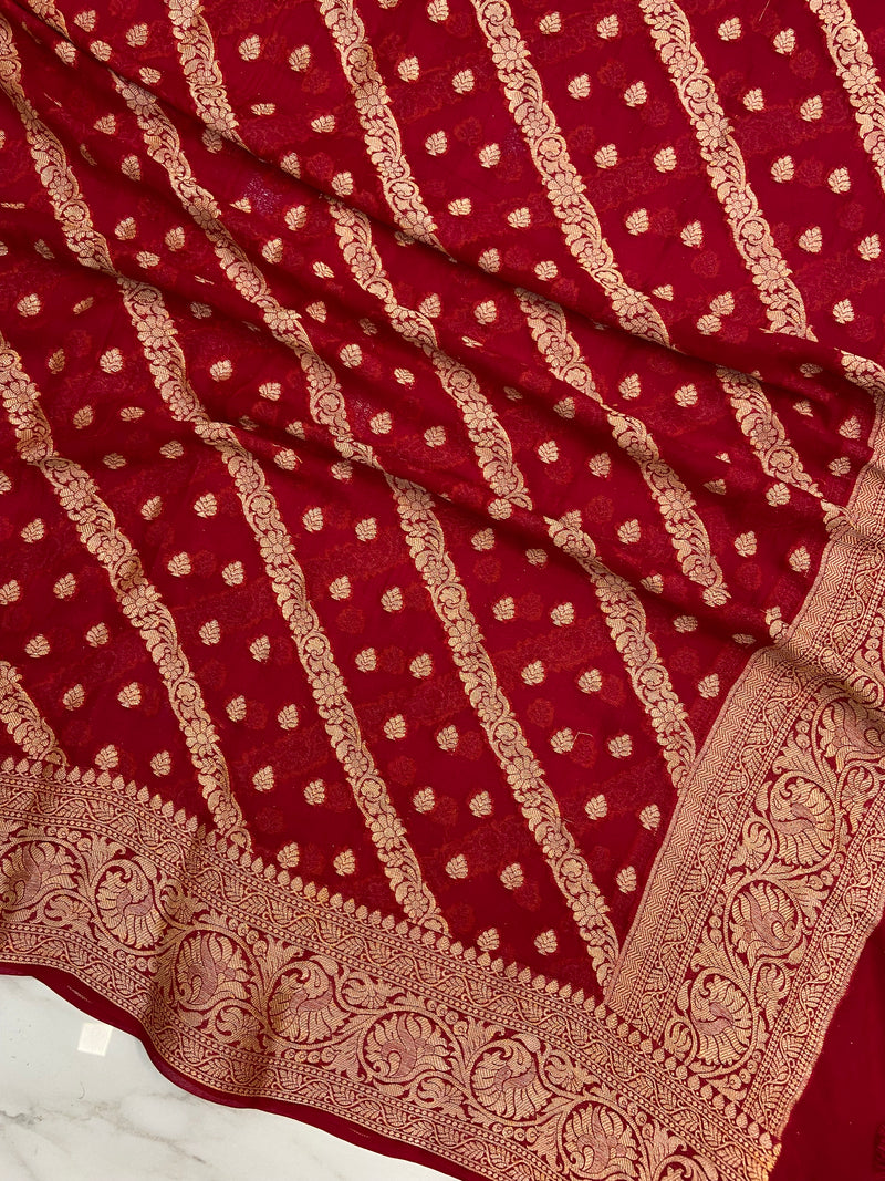 Pure Chiffon Khaddi Banarasi Dupatta - The Handlooms