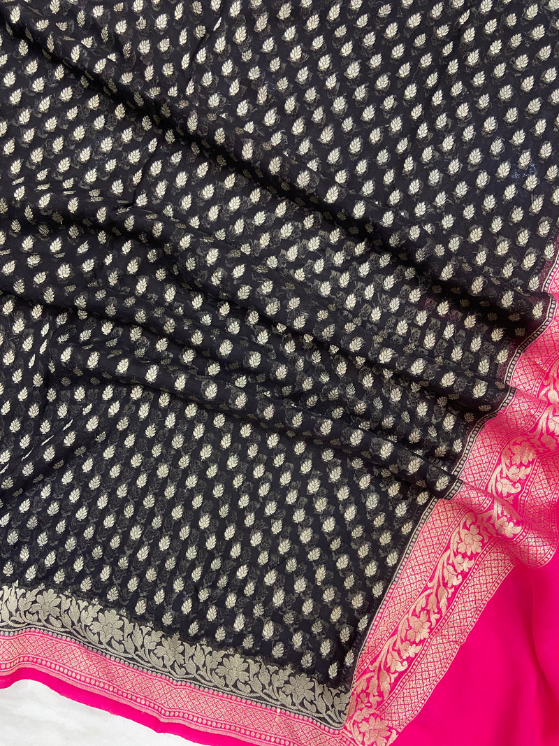 Pure Khaddi Georgette Handloom Dupatta - The Handlooms