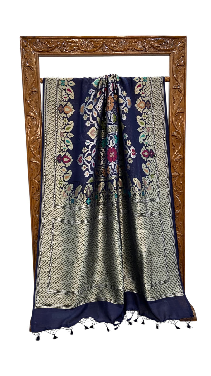 Tussar Georgette Handloom Banarasi Saree - Water Zari - The Handlooms