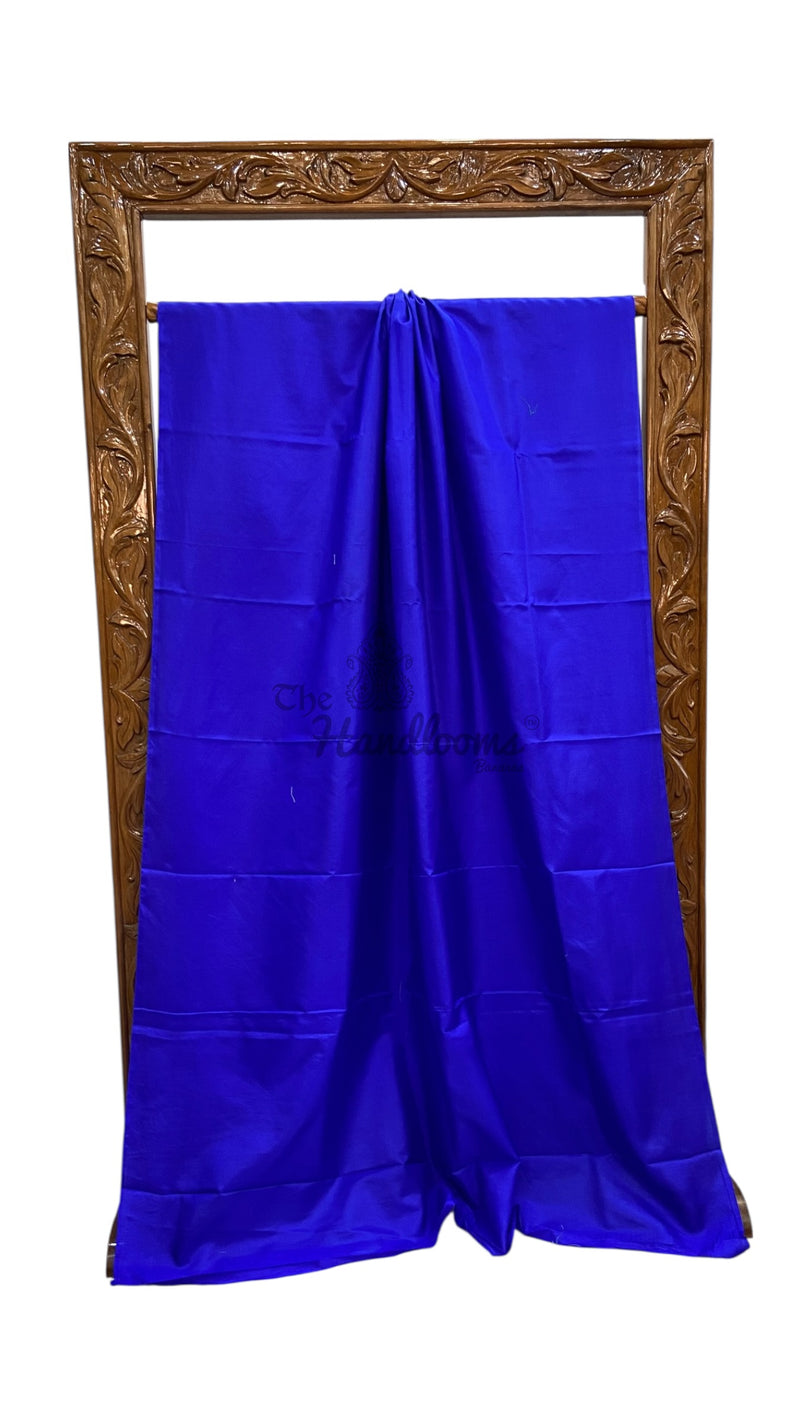 Pure Katan Silk Handloom Banarasi Saree-Plain - The Handlooms