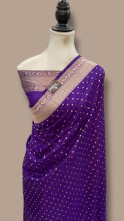 Pure Katan Silk Banarasi Handloom Saree - All Over Jaal Work - The Handlooms