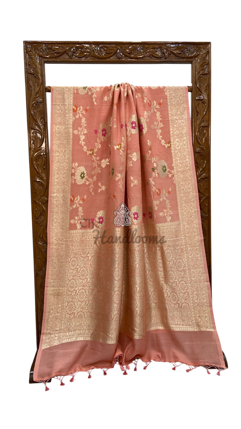 Pure Tussar Georgette Handloom Banarasi Saree With Meenakari