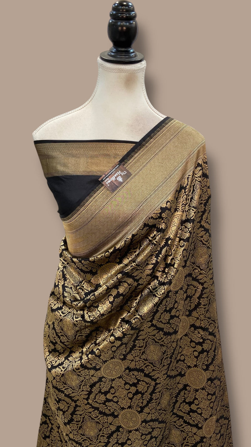 Pure Katan Silk Banarasi Handloom Saree - Tanchui Brocade - The Handlooms