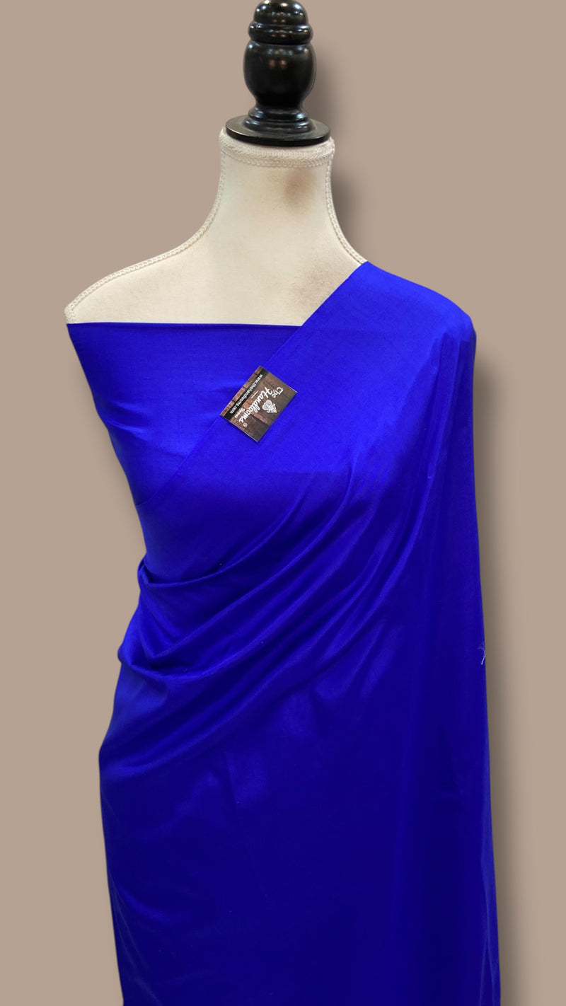 Pure Katan Silk Handloom Banarasi Saree-Plain - The Handlooms
