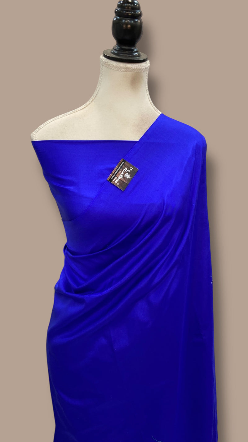 Pure Katan Silk Handloom Banarasi Saree-Plain - The Handlooms