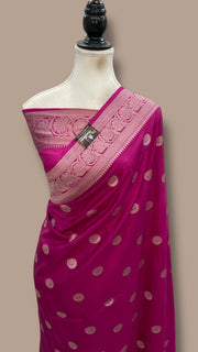 Pure Katan Silk Banarasi Handloom Saree - All Over Kadua Motifs - The Handlooms