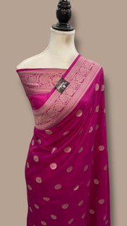 Pure Katan Silk Banarasi Handloom Saree - All Over Kadua Motifs - The Handlooms