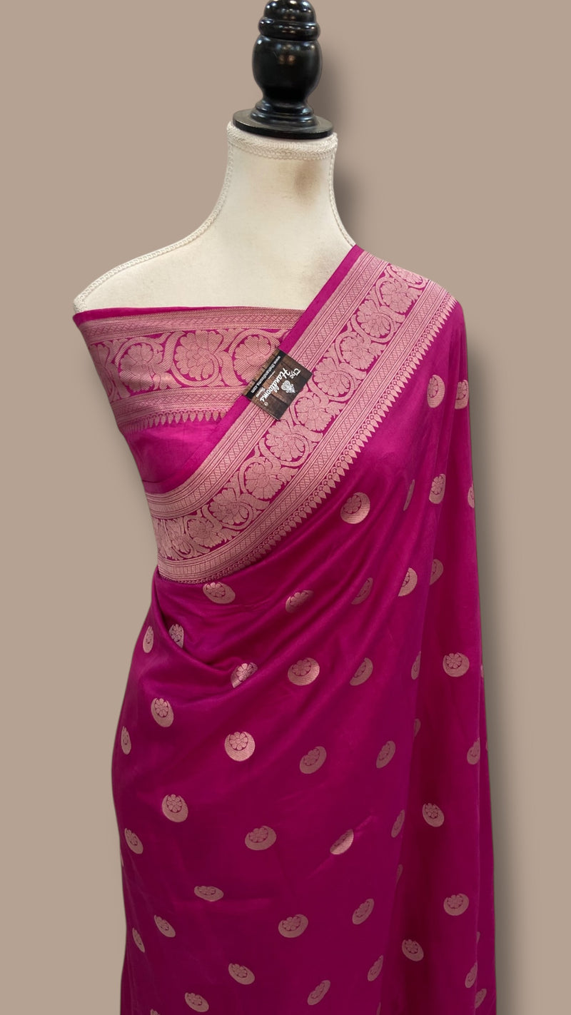 Pure Katan Silk Banarasi Handloom Saree - All Over Kadua Motifs - The Handlooms