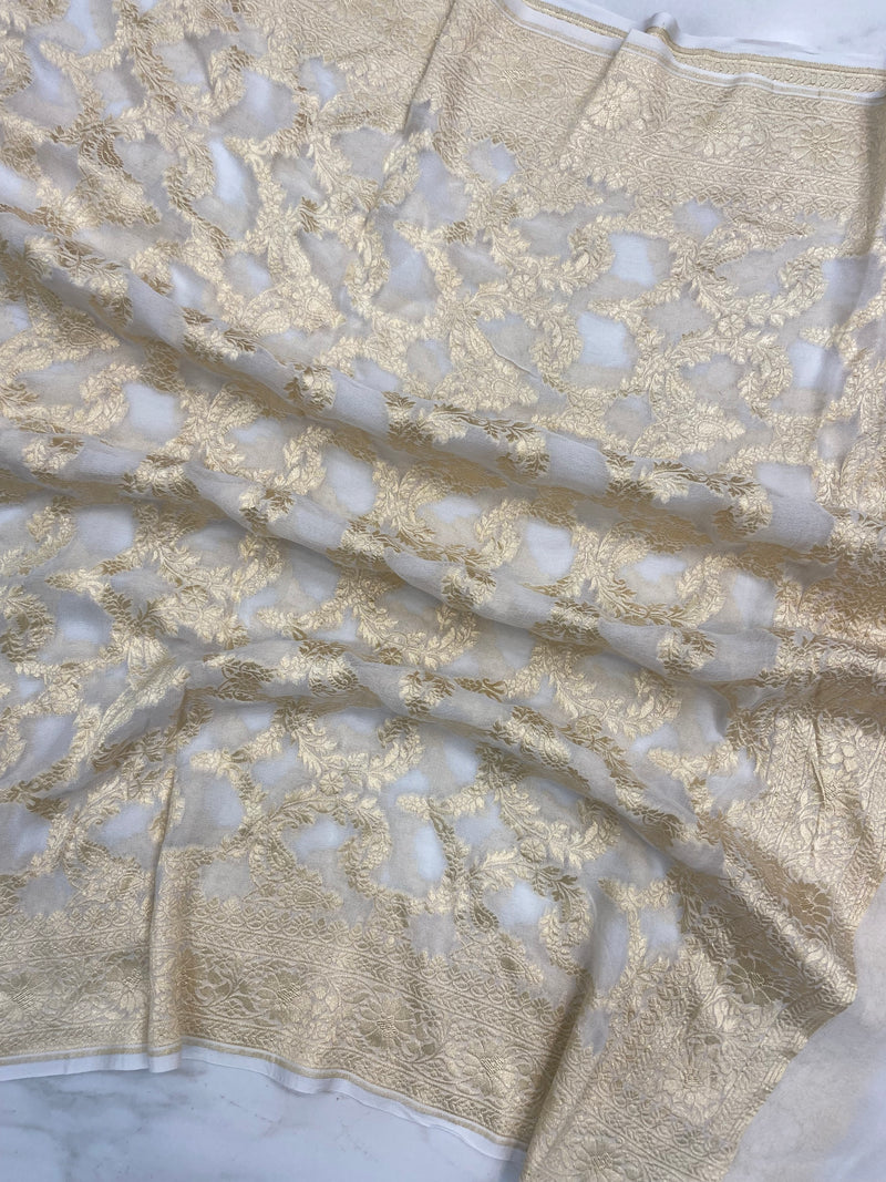 Pure Khaddi Georgette Handloom Dupatta - The Handlooms