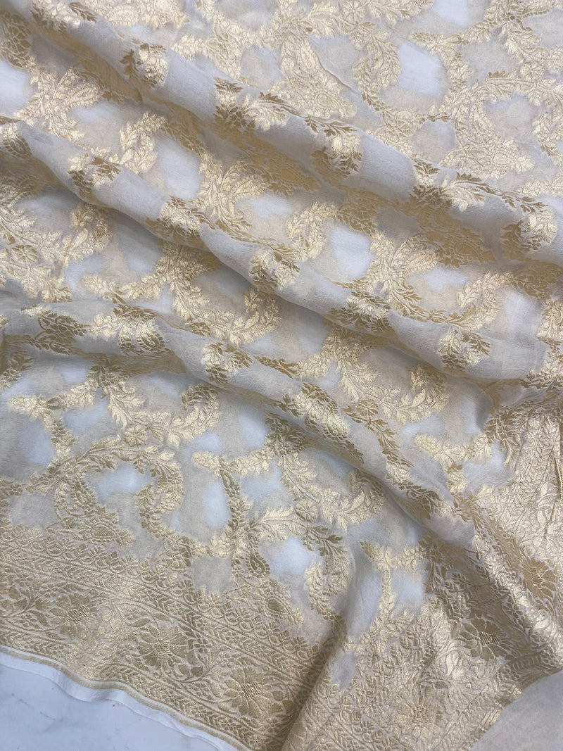 Pure Khaddi Georgette Handloom Dupatta - The Handlooms