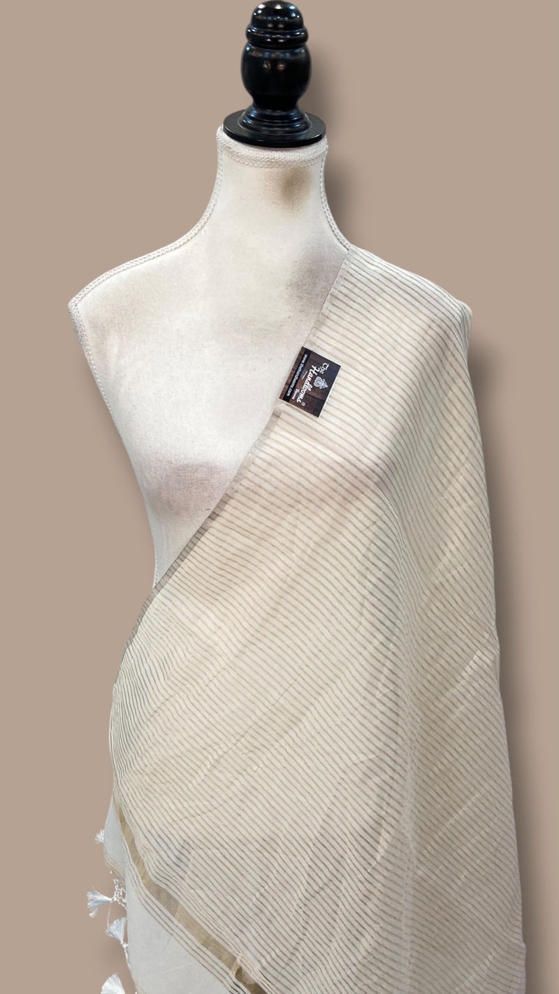Pure Chanderi Cotton Banarasi Handloom Dupatta