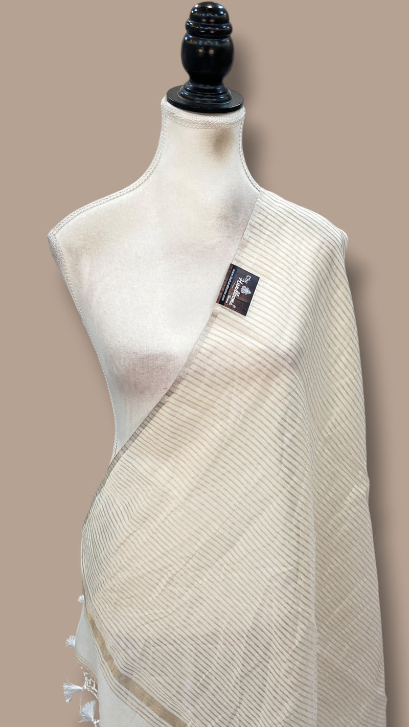 Pure Chanderi Cotton Banarasi Handloom Dupatta