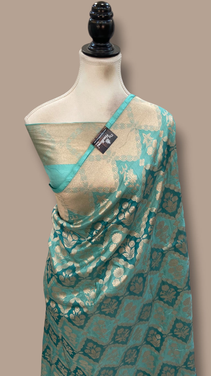 Nita Ambani in Pure Katan Silk Banarasi Handloom Saree - All Over Jaal Work