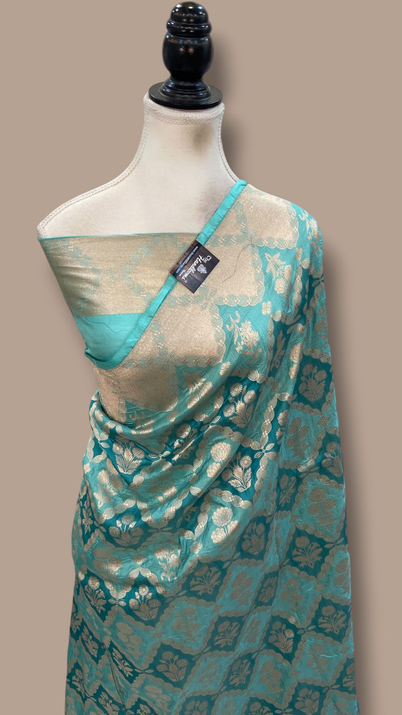 Nita Ambani in Pure Katan Silk Banarasi Handloom Saree - All Over Jaal Work