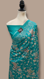 Pure Dupion Silk Handloom Banarasi Saree With Chikankari - The Handlooms