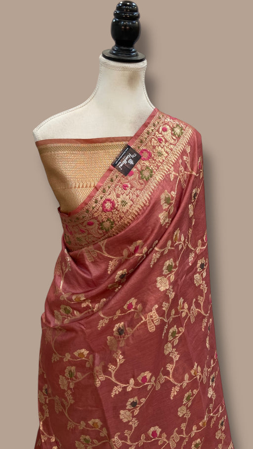 Pure Tussar Silk Handloom Banarasi Saree - The Handlooms