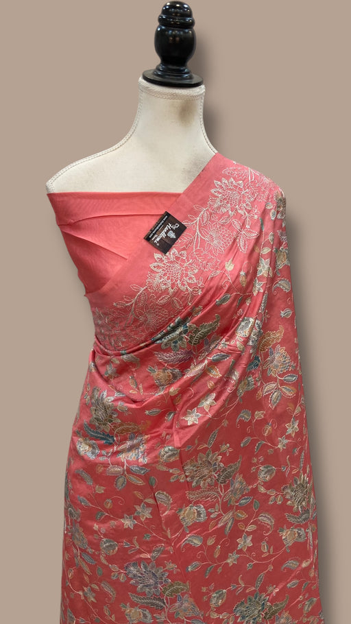 Pure Dupion Silk Handloom Banarasi Saree With Chikankari - The Handlooms