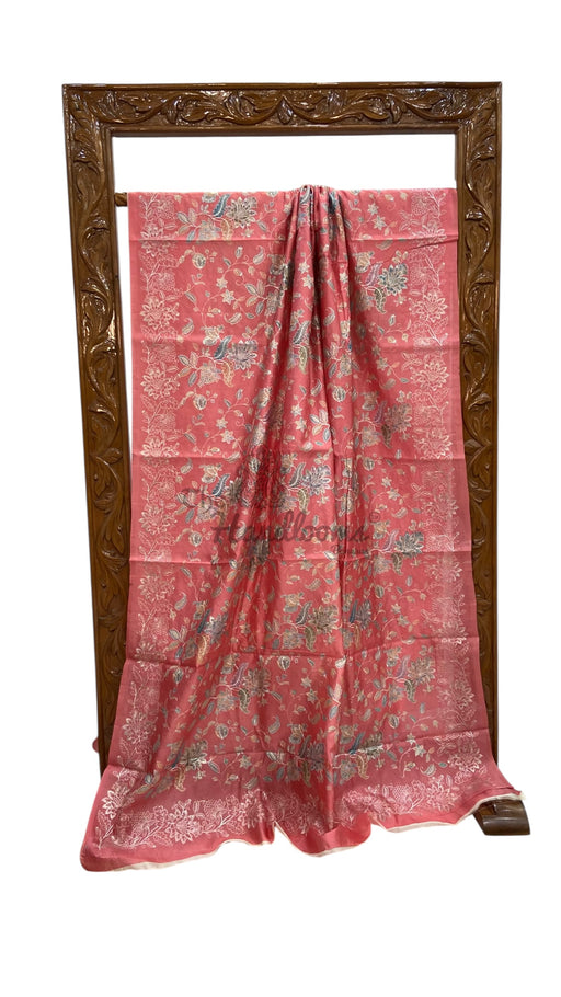 Pure Dupion Silk Handloom Banarasi Saree With Chikankari - The Handlooms