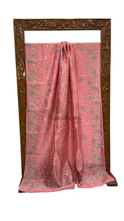 Pure Dupion Silk Handloom Banarasi Saree With Chikankari - The Handlooms