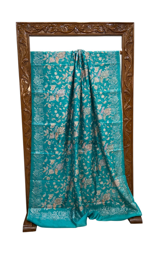 Pure Dupion Silk Handloom Banarasi Saree With Chikankari - The Handlooms
