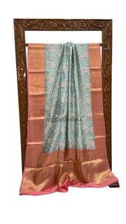 Pure Dupion Silk Handloom Banarasi Saree With Chikankari - The Handlooms